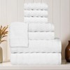 Waffle Textured Stripes Zero Twist Cotton Medium Weight Towel Set by Blue Nile Mills - 2 of 4
