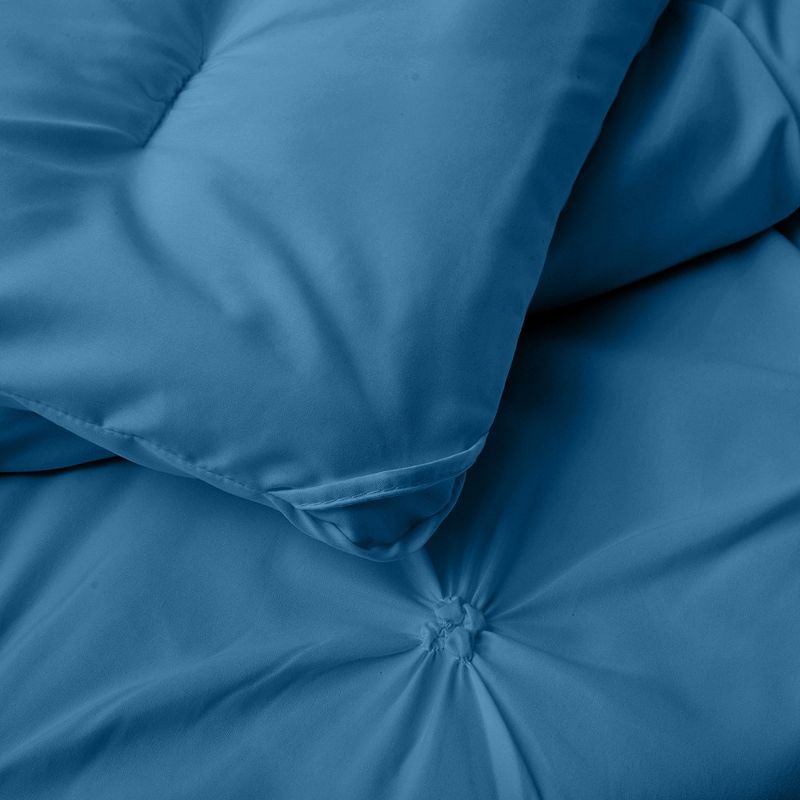 Peace Nest Pintuck Comforter Set, Bedding Set for All Season, Comforter and Pillowcases Set, Navy Blue, 3 of 7