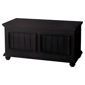 John Boyd Designs Notting Hill Collection Wood Top Storage Trunk - Black