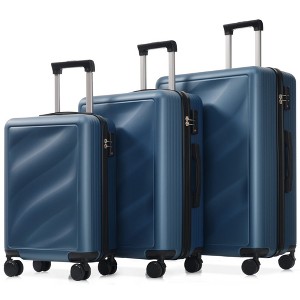 ChicFurnit Luggage 20"/24"/28" Hardside Large Checked Luggage, 3 Pcs ABS Hardside Luggage Sets, TSA Lock, Spinner Wheels, Blue, 29.53"*19.29"*11.81" - 1 of 4