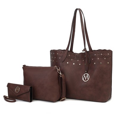 MKF Collection Mariahna 3-Piece Set – Shopper Tote, Crossbody Bag, and Wristlet Wallet Purse by Mia K
