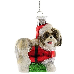 Kurt S. Adler 3.5 Inch Dog In Santa Suit Christmas Best Friend Tree Ornaments - 1 of 3