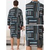 Lars Amadeus Men's Long Sleeves Geometric Pattern Banded Collar Nightshirts - 4 of 4