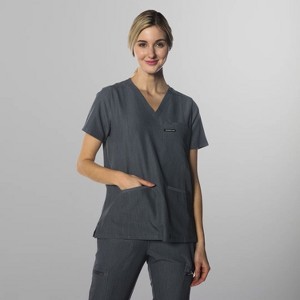 Members Only Siena V-Neck Scrub Top for Women With Double Chest And Waist Pockets - 1 of 4