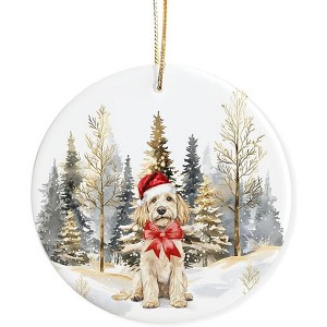 Lomsoe Dogs Ornament Dogs Lovers Christmas Xmas Ornaments Decor Funny Christmas Hanging Ceramic Ornament - 1 of 4