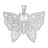 Black Bow Jewelry 14k White Gold Filigree Butterfly Pendant, 42mm - 3 of 4