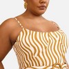 Rebdolls Women's Darling Linen Wavy Stripe Midi A Line Dress W. Pockets - 4 of 4