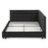 PAGED Full Size Bed Frame Tufted Upholstered Bed Frame Velvet Sofa Bed with Comfortable Backrest and Armrests - 3 of 4