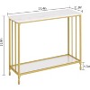 Console Table, Sofa Tables Narrow Entryway Table with Glass Shelf and Metal Frame - 2 of 4