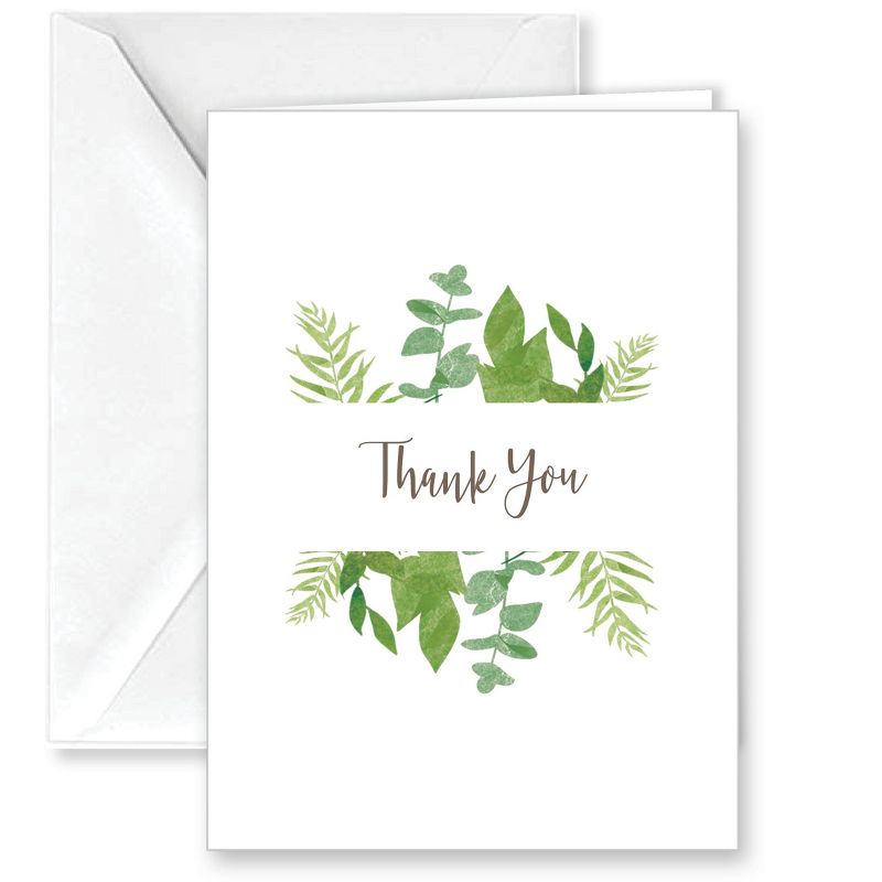 Paper Frenzy Elegant Ferns Thank You Note Cards and Envelopes - 25 pack, 2 of 7