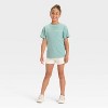 Girls' Short Sleeve Oversized Bubble Tea Graphic T-Shirt - Cat & Jack™ Light Turquoise - 4 of 4