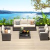 5-Piece Patio Wicker Conversation Sofa Set with Coffee Table,Rattan Sofa Chair with Cushion - 3 of 4