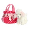 Aurora Fancy Pals 8" Pink Polka Dot Poodle Pet Carrier Stuffed Animal - 2 of 4