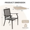 Aoodor Outdoor Patio Stackable Metal Dining Chairs  2-Piece Set with Curved Armrests and Strapped Seat Cushions - 3 of 4