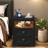 GlasFlength Nightstands Stylish and Functional Bedroom Storage with Ample Drawers and Shelves, Modern Design Style, Black,19.68”*15.74”*23.63" - 3 of 4