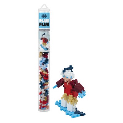 Plus-Plus - Mini Building Toy - 70 pc Snowboarder, Travel-Friendly, Ages 5+