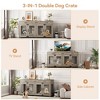 Garvee 71'' Dog Crate Furniture for 2 Dogs, Wooden Double Dog Crate with 3 Drawers and Removable Room Divider for Large Medium Dogs - 3 of 4