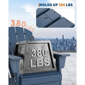 Folding Adirondack Chair, Outdoor Wooden Lounge Chair, Modern Lounger Adirondack Chair Ergonomic Extended Backrest - 1 of 4