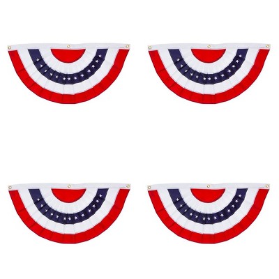 Evergreen Patriotic Bunting, Small, Set of 4