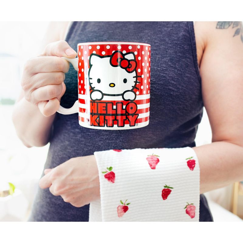Silver Buffalo Sanrio Hello Kitty Dots And Stripes Ceramic Mug | Holds 20 Ounces, 5 of 7