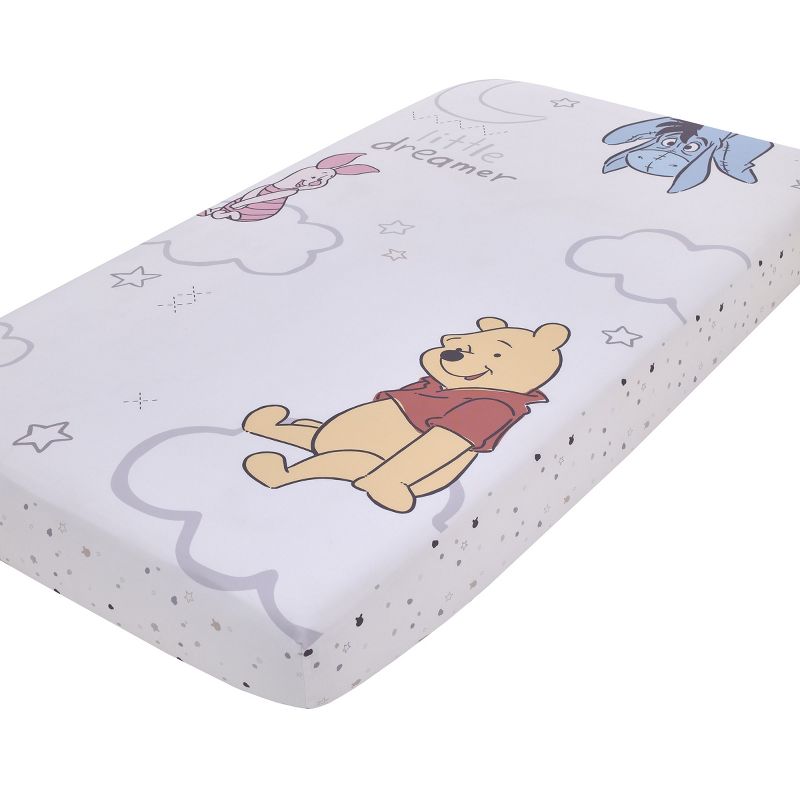 Disney Winnie The Pooh Blustery Day Tan, Red and White "Little Dreamer" Nursery Photo Op Fitted Crib Sheet, 1 of 5