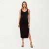 Anna-Kaci Women’s Maternity Tank Midi Dress with Soft Stretch Knit Fabric Flattering Side Ruching and Comfortable Body-Hugging Fit - 3 of 4
