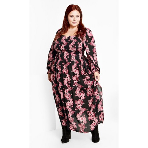 Women's Plus Size Aurelia Print Dress - black | CITY CHIC - image 1 of 4