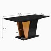 GDFStudio Elin Modern Rectangular Extendable Dining Table with Metal Frame and Wooden Tabletop - 3 of 4