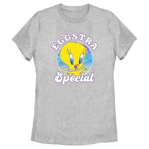 Women's Looney Tunes Easter Eggstar Special Tweety T-Shirt - 1 of 4