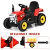Infans 12V Kids Ride On Tractor w/ Trailer, Battery Powered Electric Toy Car, 3-Gear-Shift Ground Loader Ride On w/ 2.4G Remote Control, LED Lights - 4 of 4