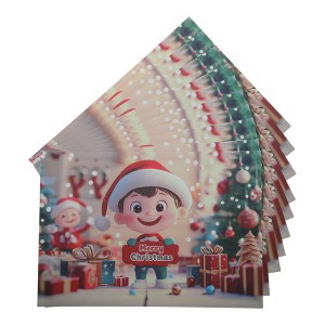 Unique Bargains Christmas Greeting Card Multicolor 4.5 "x 3.1 " 10 Pcs - 1 of 4