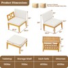 Costway 5 PCS Acacia Wood Patio Chaise Lounge Chair Set with 2-Tier Coffee Table Cushions - 3 of 4