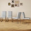 INFURNIC Dining Chairs 4-Pack Heavy-Duty PU Leather Thick Cushion Chairs with Iron Frame for Home and Office, Gray, 21.5"*17.2"*35.7" - 3 of 4