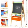 MEEDEN Easel for Kids, Double-Sided All-in-one Wooden Art Easel, Kids Art Easel Set with Paper Rolls, Magnetic Easel with Whiteboard & Chalkboard - 3 of 4