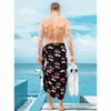 HAPPY BAY Men's Swimwear Cover Up Swim Wrap Beachwear Sarongs Beach Lava Lava Hawaiian Pareo Summer Long Sulu For Men One Size Black, flamingo - 3 of 4