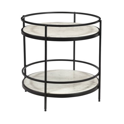 Carrara Round Accent Table White - Treasure Trove Accents