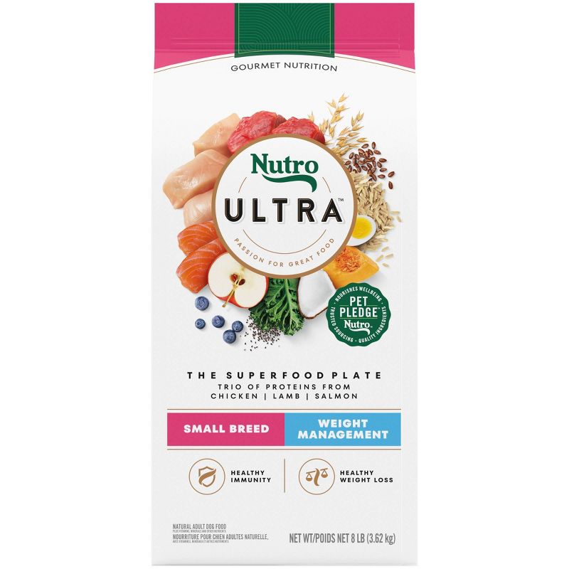 Nutro Ultra Trio Proteins from Chicken,Lamb and Salmon Small Breed Adult Weight Management Dry Dog Food - 8lb, 1 of 15