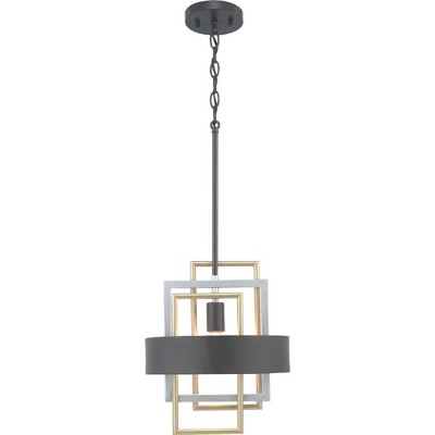Adagio Mini LED Pendant in Matte Black with Geometric Glass Accents