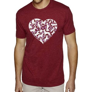 LA Pop Art Dog Heart - Men's Premium Blend Word Art T-Shirt - 1 of 4