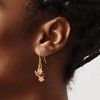 Black Bow Jewelry Two Tone Double Plumeria Dangle Earrings in 14k Yellow and Rose Gold - 3 of 4