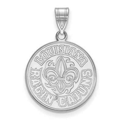 Black Bow Jewelry 10k White Gold Louisiana Lafayette Ragin' Cajuns NCAA Large Pendant