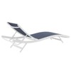 Modway Glimpse Aluminum Mesh Outdoor Patio Poolside Deck Chaise Lounge Chair in White Navy - 4 of 4