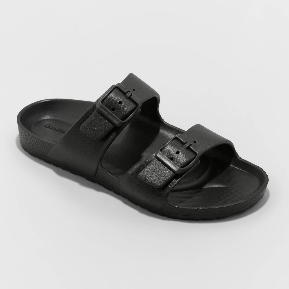 Men's Carson Two Band Slide Sandals - Goodfellow & Co™ Black 7