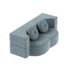 Ridstar Modern Convertible Plush Corduroy Foam-Filled Sofa Bed with 2 Pillows for Living Room-Light Blue - 4 of 4