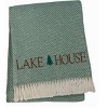 HomeRoots 55" X 70" Sage And White Cotton Blend Lake House Embroidered Throw Blanket with Fringe - 4 of 4