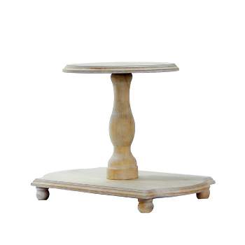 VIP Wood 13 in. White 2-Tier Tray with Ball Legs