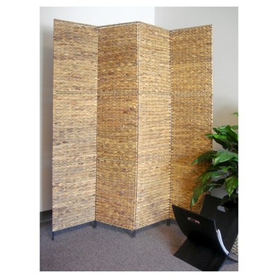 Jakarta Natural Water Hyacinth 4-Panel Folding Screen