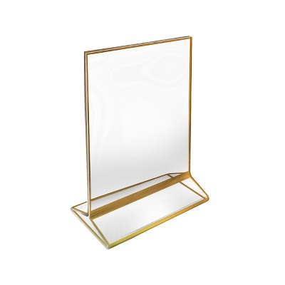 Silver Trim Double-Sided Clear Acrylic Tabletop Frames, 5" x 7"