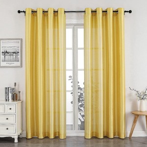 GoodGram 2 Piece Sheer Voile Faux Silk Spring & Summer 84 in. L Grommet Top Curtain Panels - 1 of 2