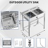 Coucheta Stainless Steel Utility Sink with Adjustable Legs, Spacious Compartment - for Indoor & Outdoor Use - 2 of 4